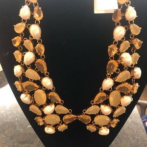 NWT Kate Spade Gold and Pearl tone Collar Necklace with Adjustable Clasp